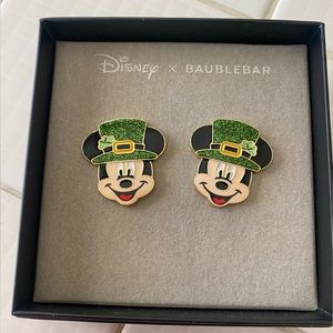 Disney X Baublebar Mickey Mouse earrings St Patrick’s Day disneyland